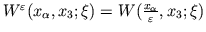 $W^\varepsilon(x_\alpha,x_3;\xi) =
W(\frac{x_\alpha}{\varepsilon},x_3;\xi)$